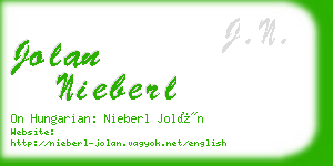 jolan nieberl business card